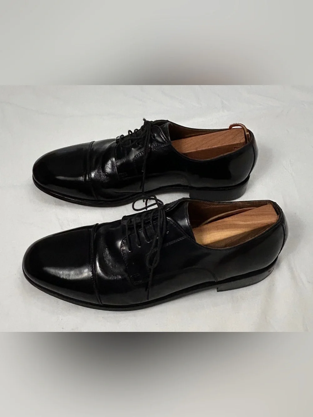 Florsheim Black Leather Cap Toe Dress Shoes with Leather Sole 10D